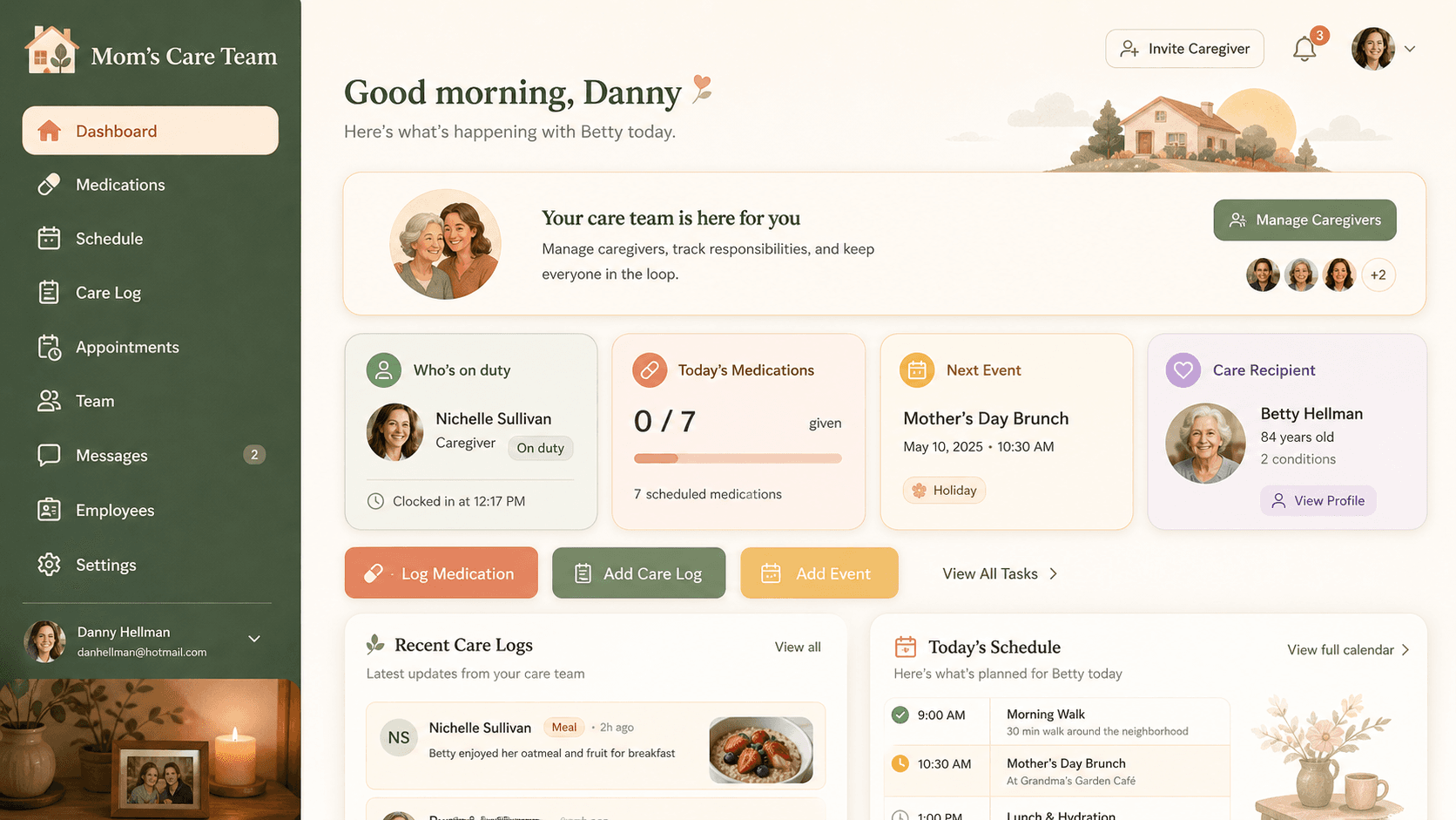 FamilyCareConductor dashboard preview